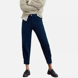 Anthropolgie Maeve Magda Tweed High Rise Dress Pants Blue Womens 8